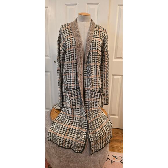 Hem & Thread Sweaters - Hem & Thread Long Patterned Duster Cardigan Size L